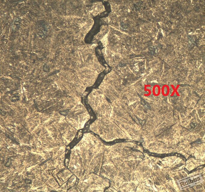 500X主裂纹分叉处